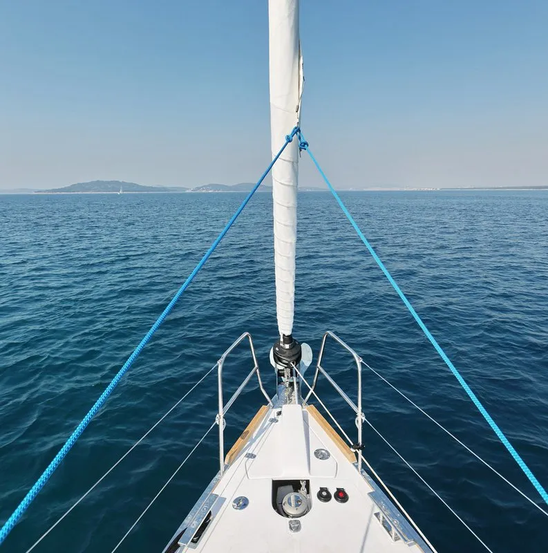 Deck of Luna, a Elan Impression 45.1 sailboat at Šibenik, Croatia