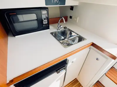 Galley of Fiki, a Tiara 2900 Coronet motorboat at Kranidi, Greece