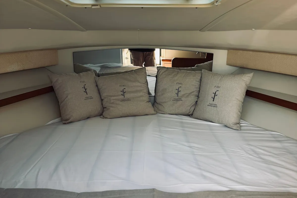 Cabin on Fiki, a Tiara 2900 Coronet motorboat at Kranidi, Greece
