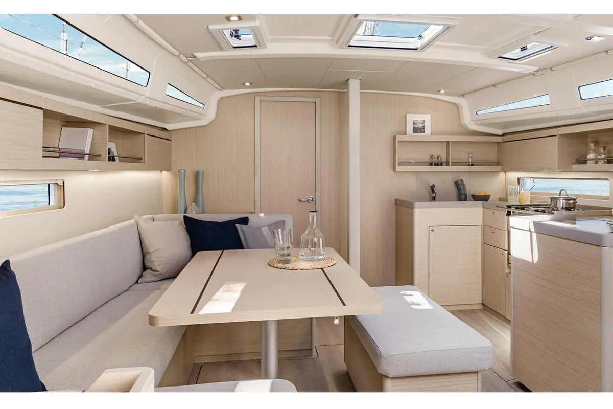 Salon of O40.1-22A, a Beneteau Oceanis 40.1 sailboat at Athens, Greece