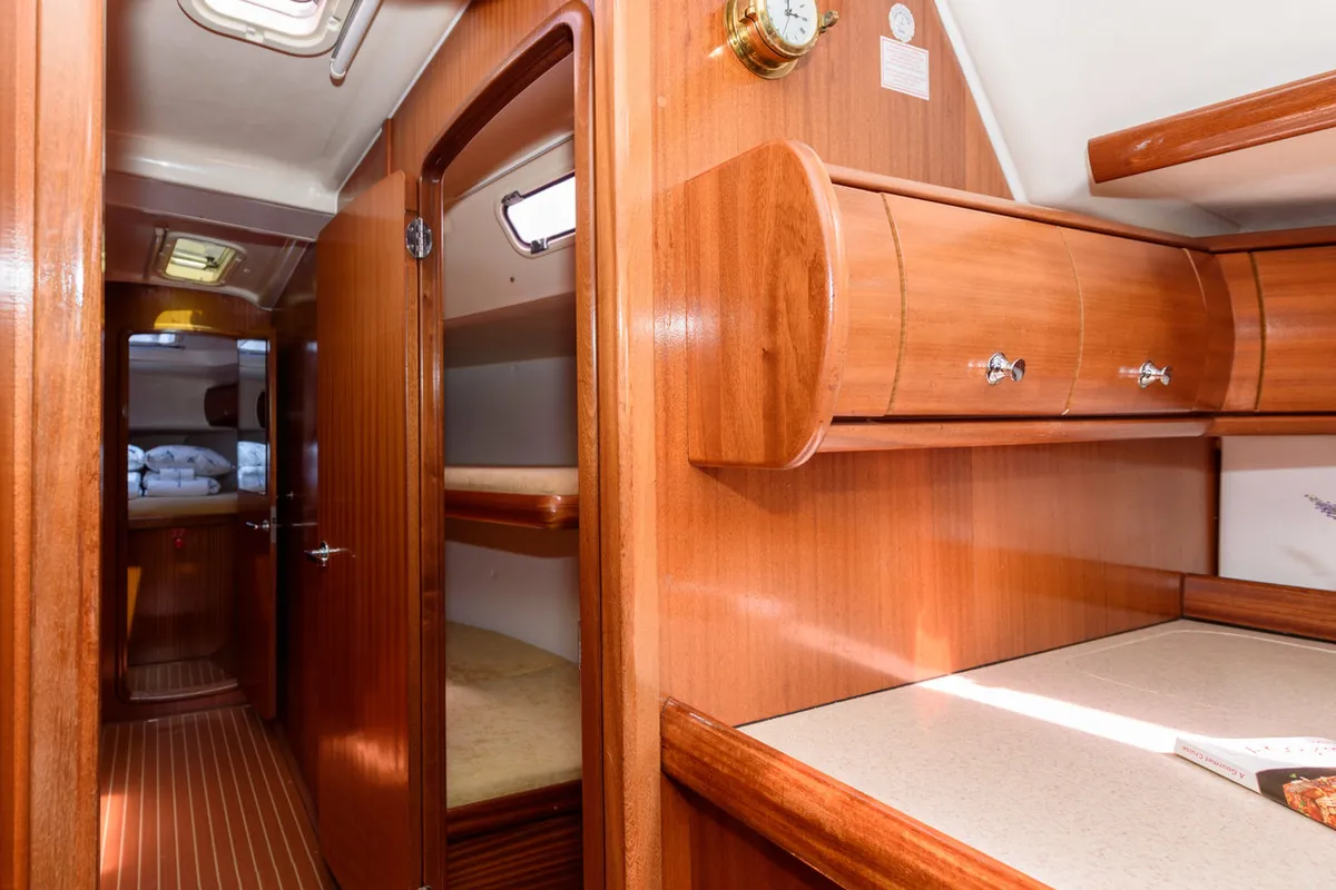 Cabin on Kokica, a Bavaria 49 sailboat at Grad Trogir, Croatia