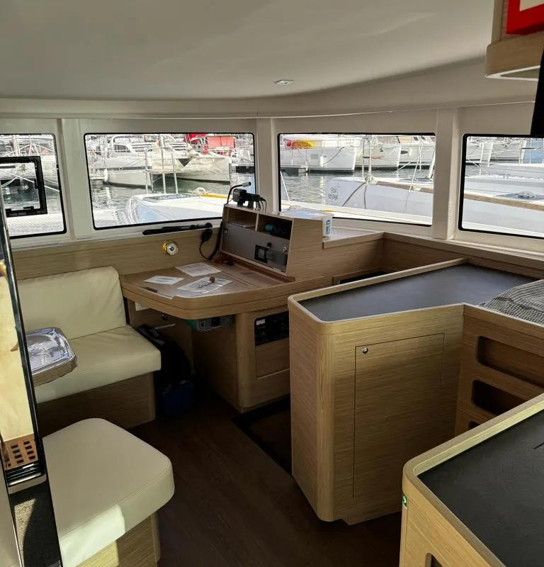 Salon of Lagoon 42, a catamaran at Alameda, United States