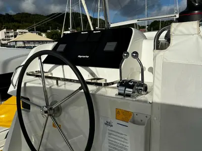 Cockpit of Lagoon 42, a catamaran at Alameda, United States