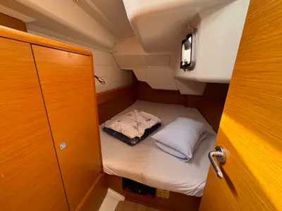 Cabin on DUST IN THE WIND, a Jeanneau Sun Odyssey 389 sailboat at Sukošan, Croatia