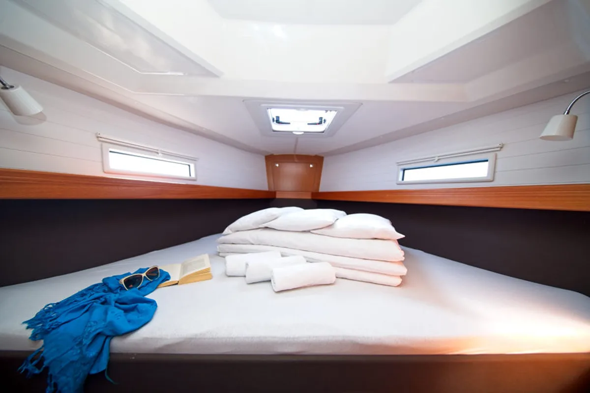 Cabin on MH 62, a Bavaria Cruiser 41 sailboat at Murter, Croatia
