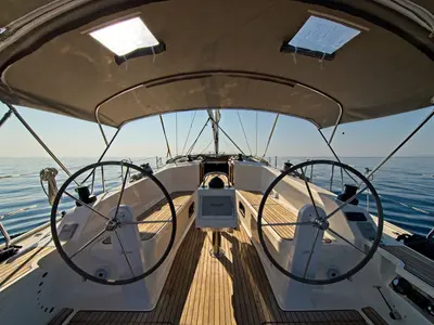 Cockpit of MH 62, a Bavaria Cruiser 41 sailboat at Murter, Croatia
