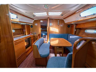 Salon of NADA, a Bavaria 39 Cruiser sailboat at Grad Trogir, Croatia