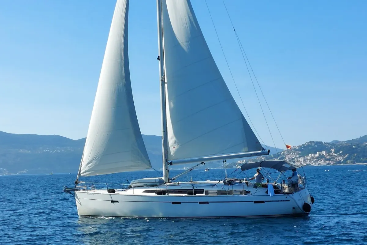 Exterior view of Vera, a Bavaria 51 Cruiser sailboat at Herceg Novi, Montenegro