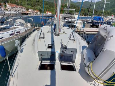 Deck of Vera, a Bavaria 51 Cruiser sailboat at Herceg Novi, Montenegro
