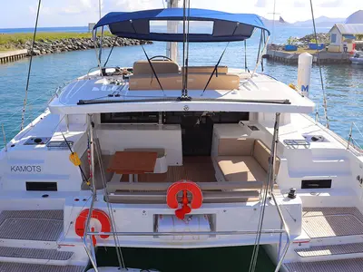 Kamots_X, a Lagoon 46 catamaran at Road Town, British Virgin Islands