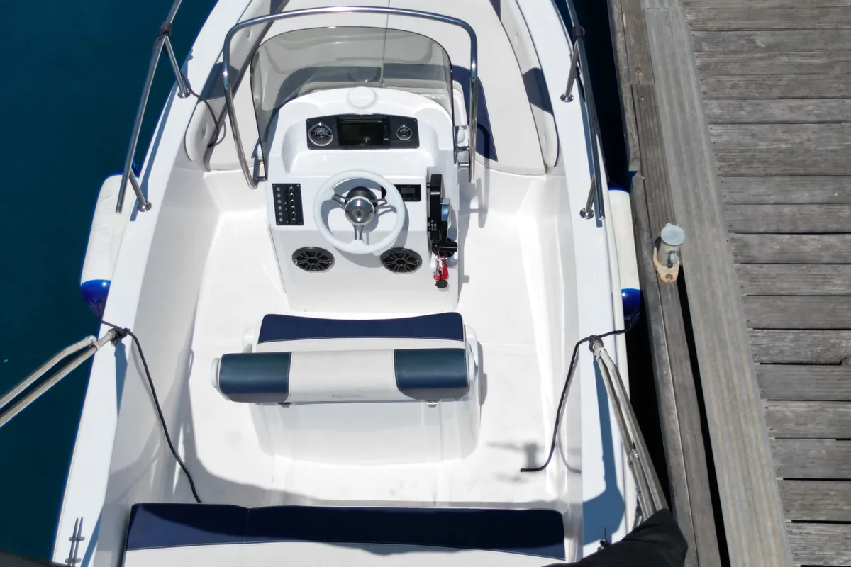 NN, a Italmar Open 16,50 motorboat at Grad Šibenik, Croatia