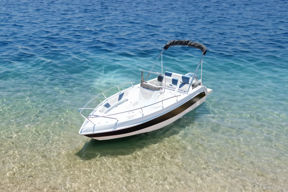 NN, a Italmar Open 16,50 motorboat at Grad Šibenik, Croatia