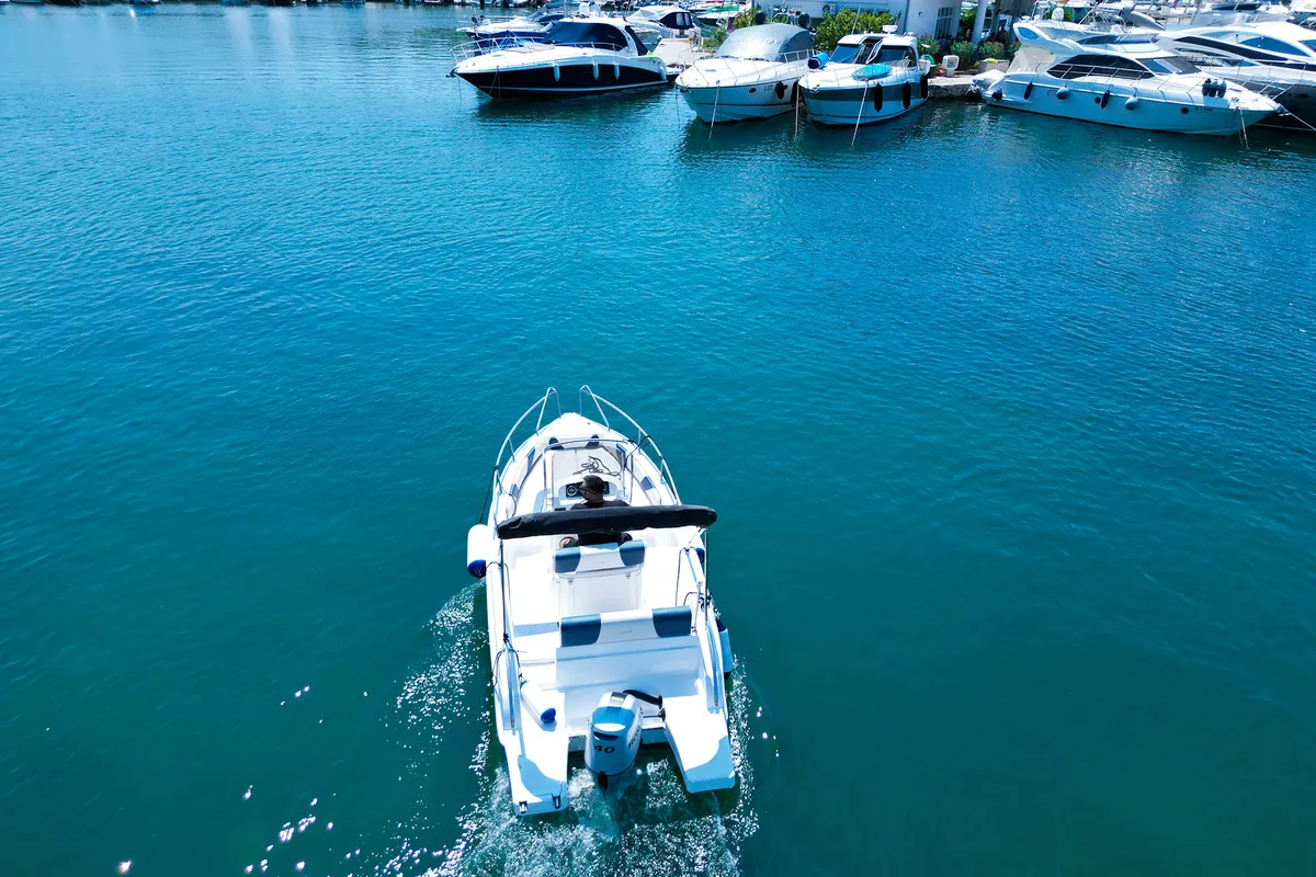 NN, a Italmar Open 16,50 motorboat at Grad Šibenik, Croatia