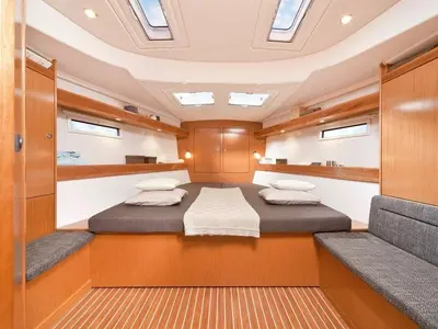 Cabin on Aphrodite, a Bavaria 50 Cruiser sailboat at Seget Donji, Croatia