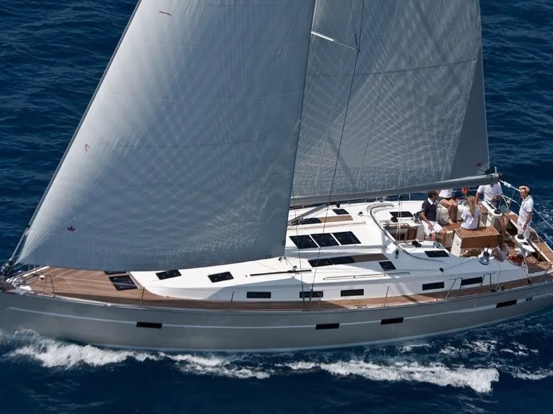 Exterior view of Aphrodite, a Bavaria 50 Cruiser sailboat at Seget Donji, Croatia