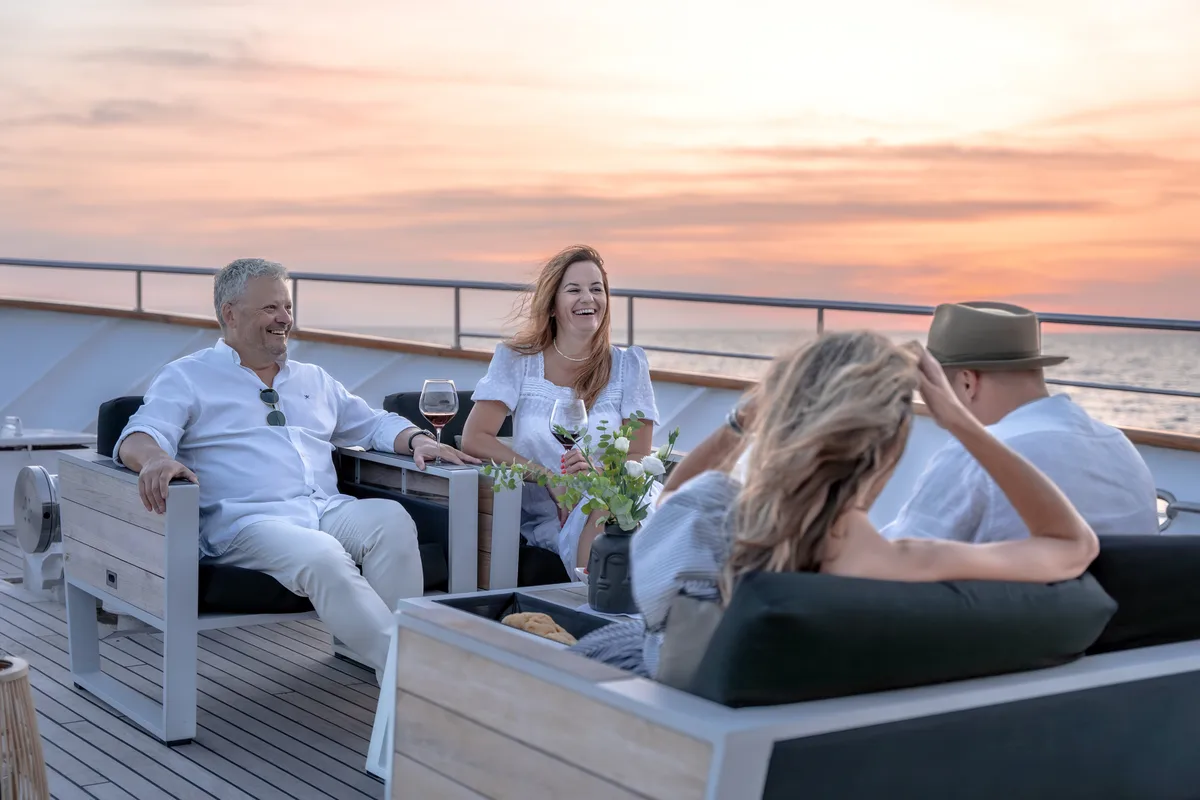 Deck of Karizma, a Gulet Motoryacht motor yacht at Split, Croatia