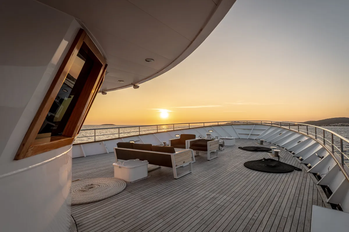 Deck of Karizma, a Gulet Motoryacht motor yacht at Split, Croatia