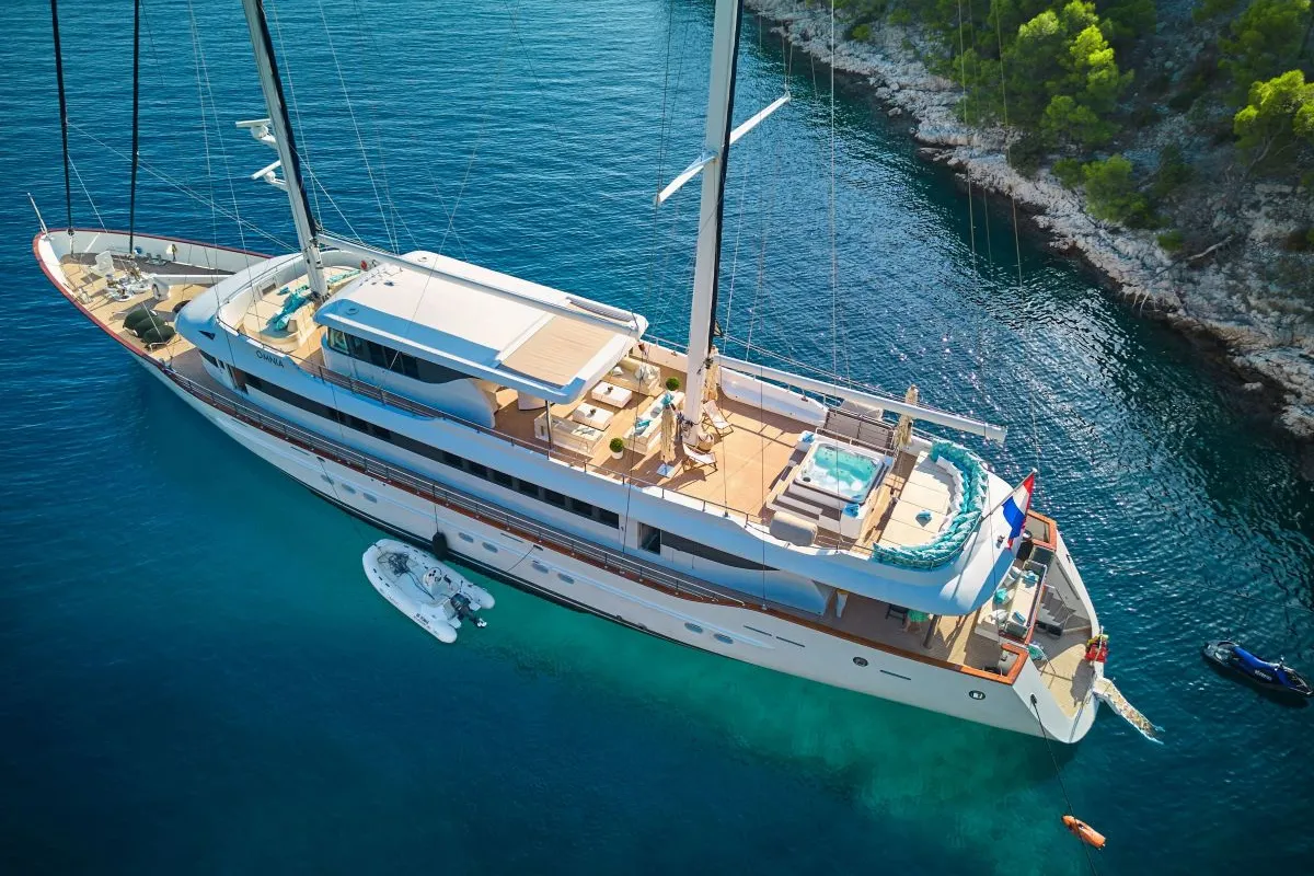 Exterior view of Omnia, a Custom Made Omnia sailboat at Split, Croatia