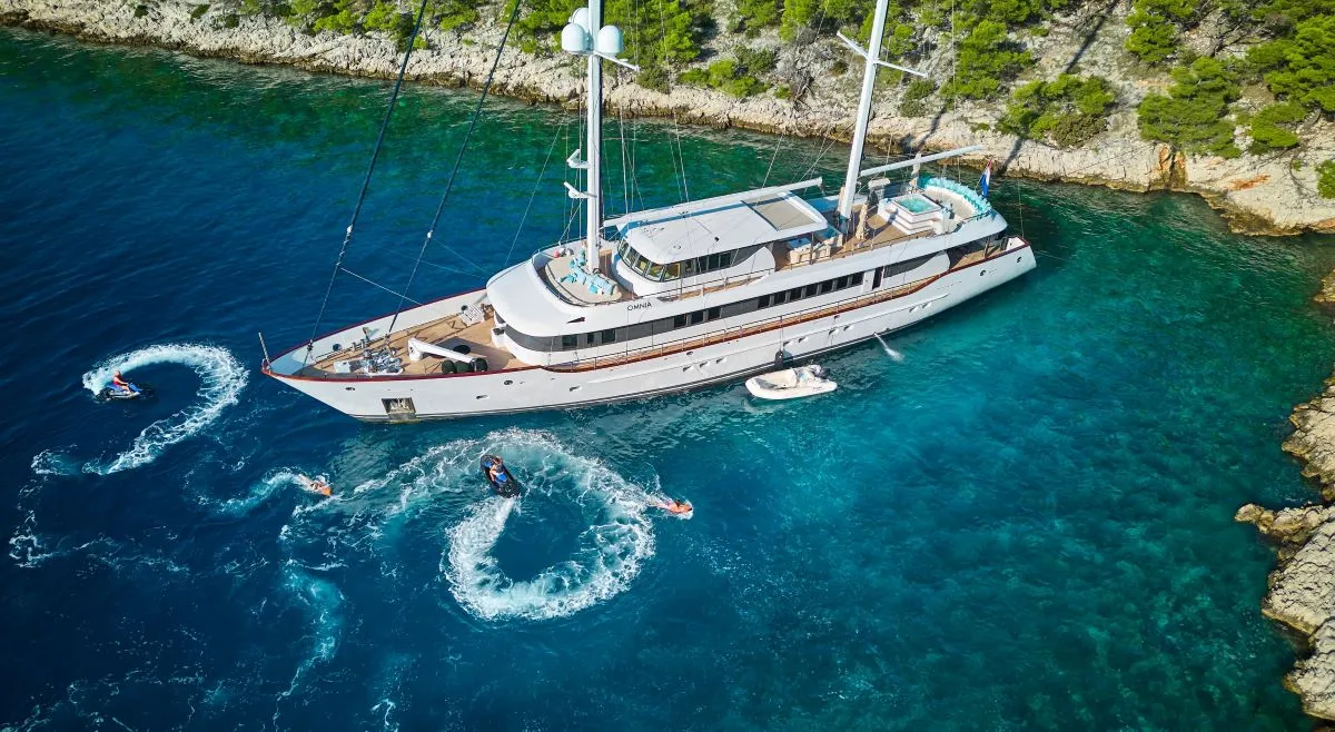 Exterior view of Omnia, a Custom Made Omnia sailboat at Split, Croatia