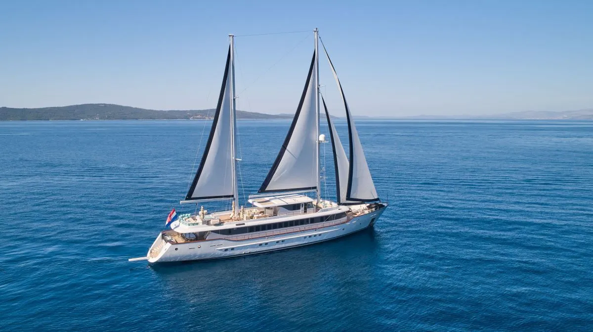 Exterior view of Omnia, a Custom Made Omnia sailboat at Split, Croatia