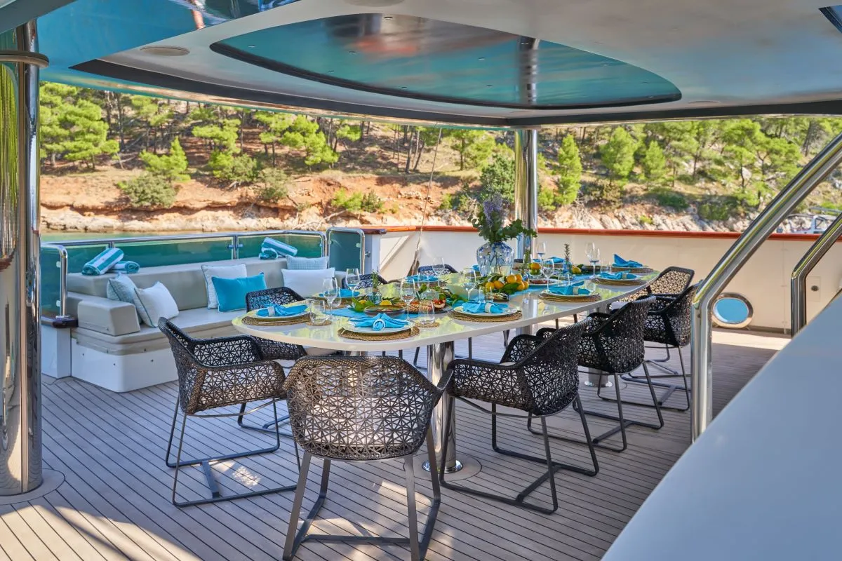 Deck of Omnia, a Custom Made Omnia sailboat at Split, Croatia