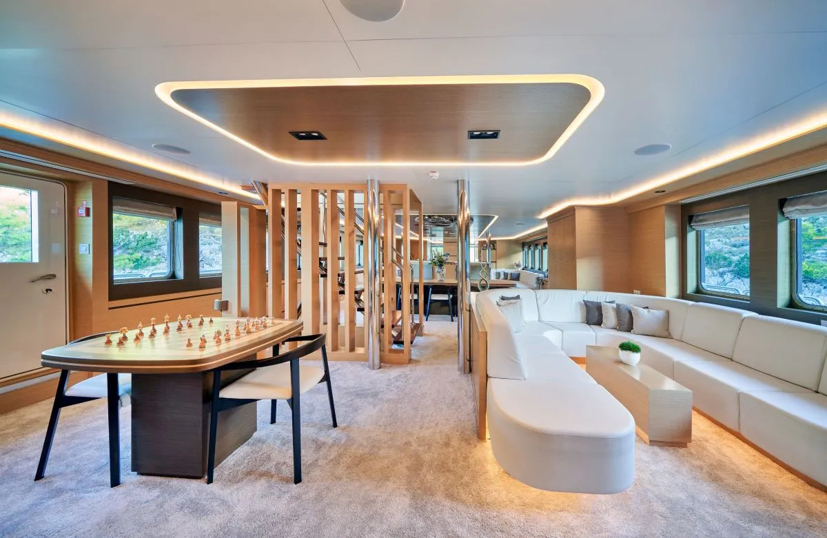 Salon of Omnia, a Custom Made Omnia sailboat at Split, Croatia