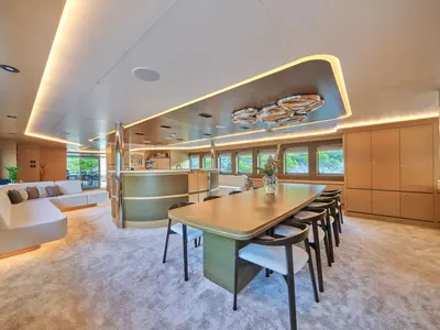 Salon of Omnia, a Custom Made Omnia sailboat at Split, Croatia