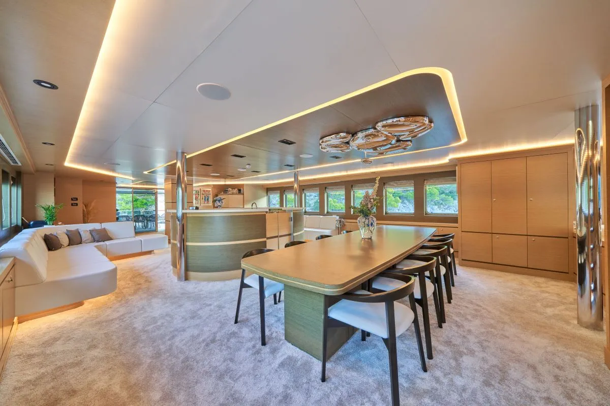 Salon of Omnia, a Custom Made Omnia sailboat at Split, Croatia