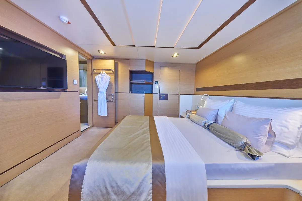 Cabin on Omnia, a Custom Made Omnia sailboat at Split, Croatia