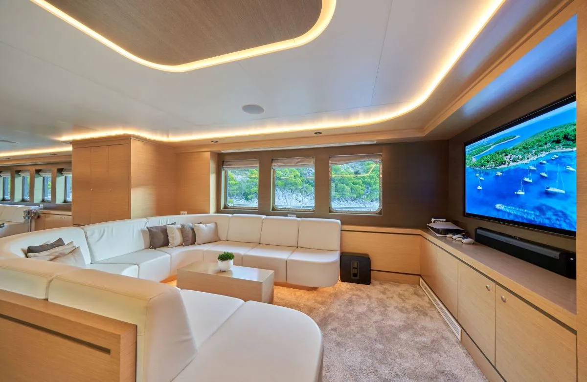 Salon of Omnia, a Custom Made Omnia sailboat at Split, Croatia