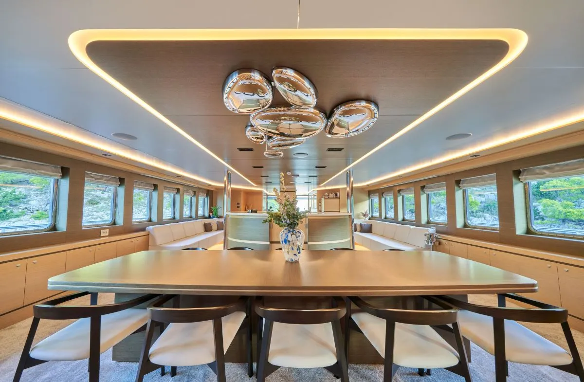 Salon of Omnia, a Custom Made Omnia sailboat at Split, Croatia