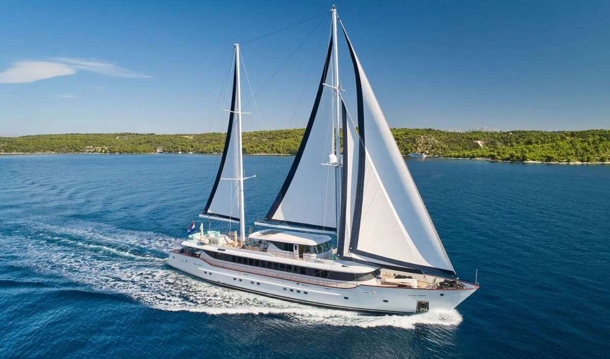 Exterior view of Omnia, a Custom Made Omnia sailboat at Split, Croatia