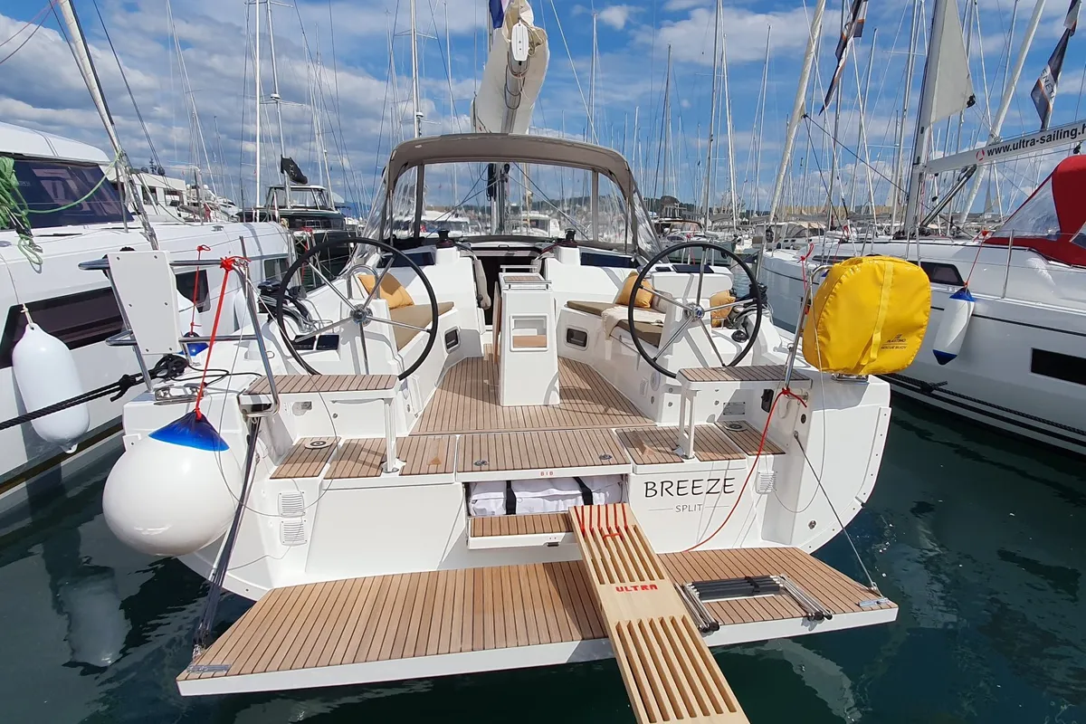Exterior view of BREEZE, a Beneteau Oceanis 37.1 sailboat at Split, Croatia
