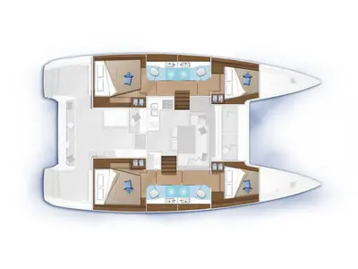 Floor plan of AF-LAG40CATAL, a Lagoon 40 catamaran at Athens, Greece