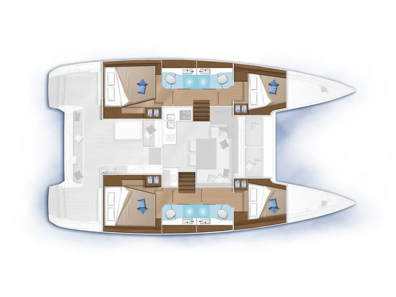 Floor plan of AF-LAG40CATAL, a Lagoon 40 catamaran at Athens, Greece