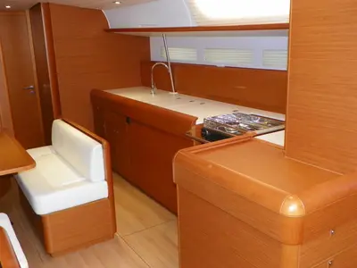 Galley of Kaos, a Jeanneau Sun Odyssey 509 sailboat at Olbia, Italy