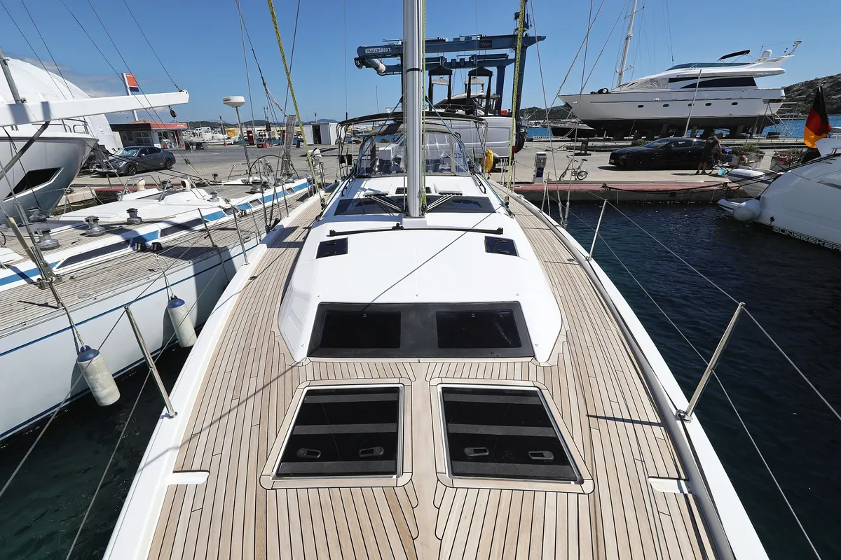 Salon of Kaos, a Dufour 44 sailboat at Grad Biograd na Moru, Croatia