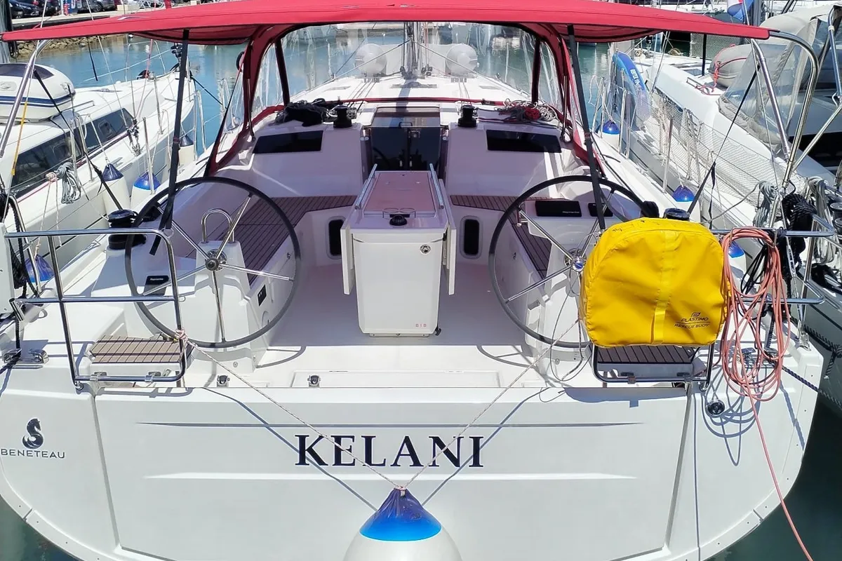 Cockpit of Kelani, a Beneteau Oceanis 40.1 sailboat at Općina Medulin, Croatia