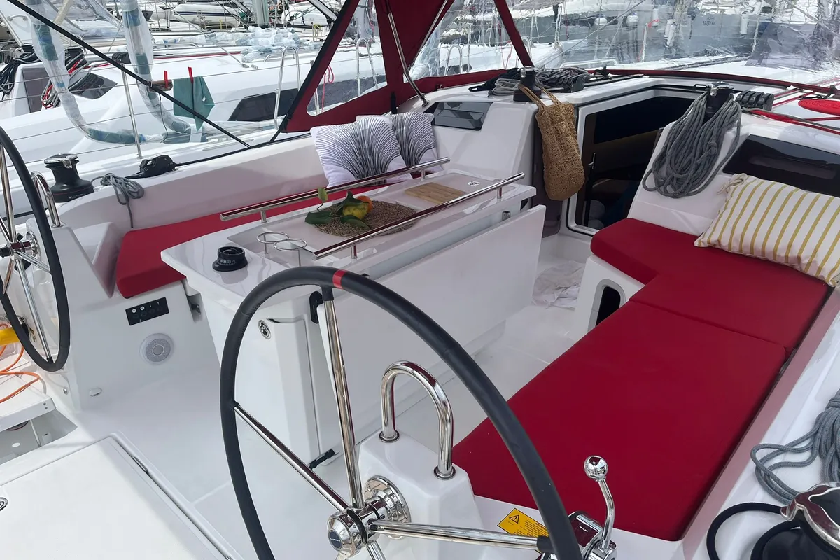 Cockpit of Kelani, a Beneteau Oceanis 40.1 sailboat at Općina Medulin, Croatia