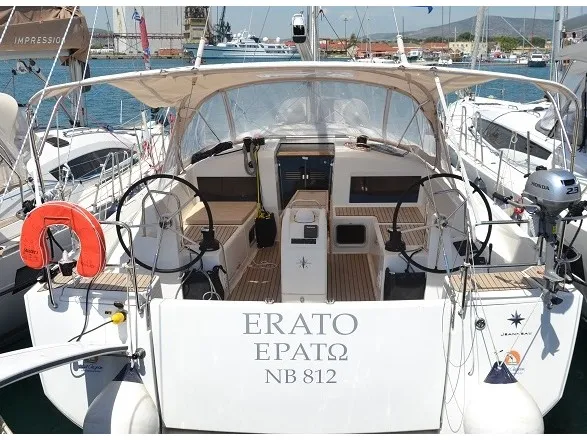 Exterior view of Erato, a Jeanneau Sun Odyssey 440 sailboat at Volos, Greece