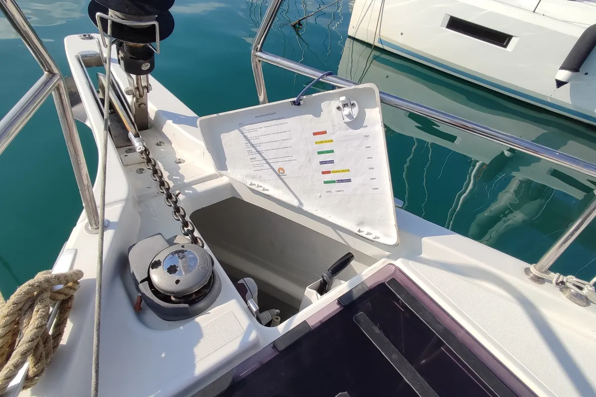 Erato, a Jeanneau Sun Odyssey 440 sailboat at Volos, Greece