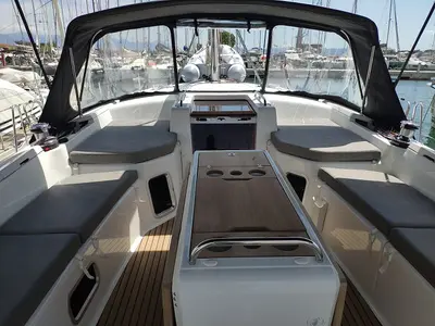 Salon of Sogno di Mare, a Jeanneau 51 sailboat at Preveza, Greece