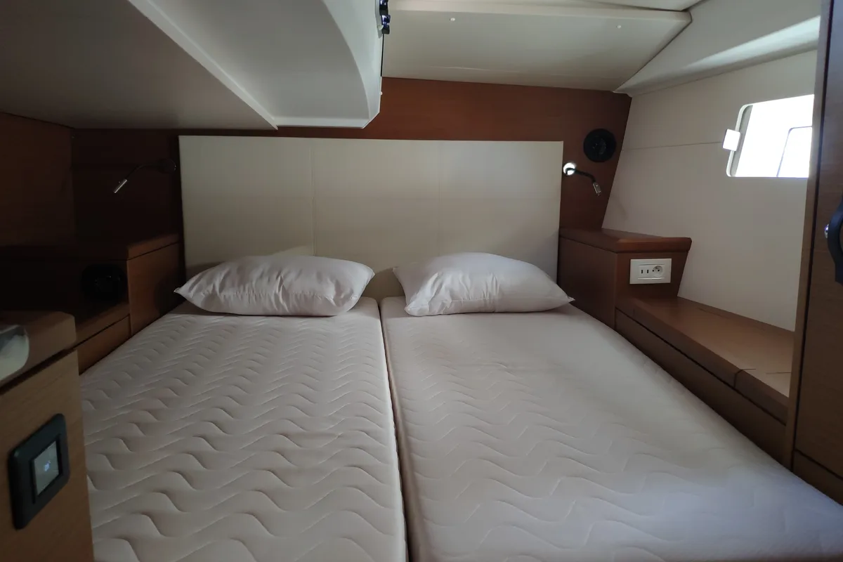 Cabin on Sogno di Mare, a Jeanneau 51 sailboat at Preveza, Greece