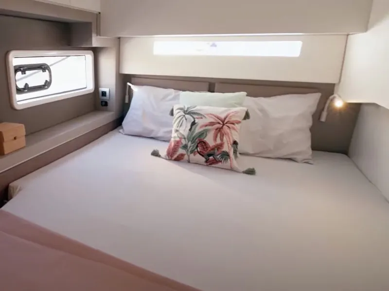 Cabin on Persona Grata, a Bali 4.2 catamaran at Kontokali, Greece