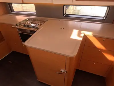 Galley of Amaco, a Dufour 44 sailboat at Palermo, Italy
