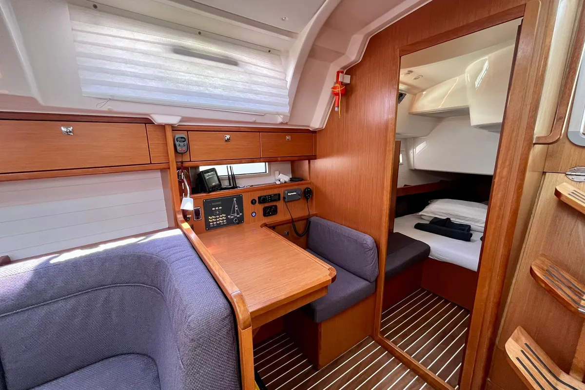 Salon of My Point, a Bavaria Cruiser 41 sailboat at Općina Marina, Croatia