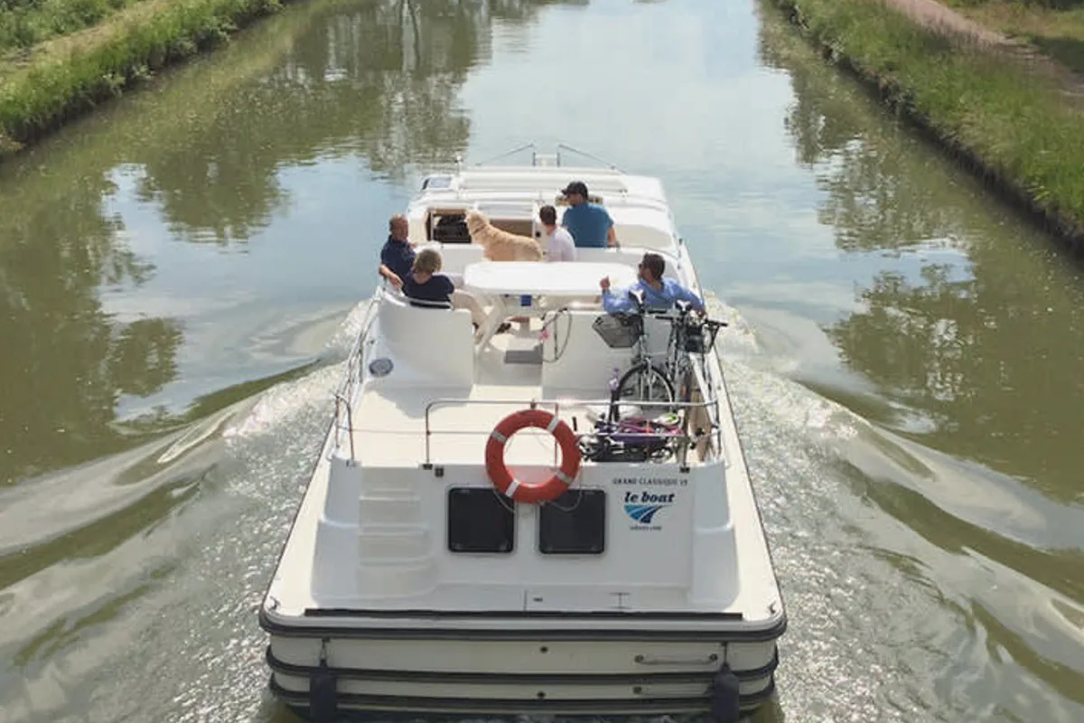 Exterior view of Grand Classique, a Gulet Grand Classique motorboat at Rheinsberg, Germany
