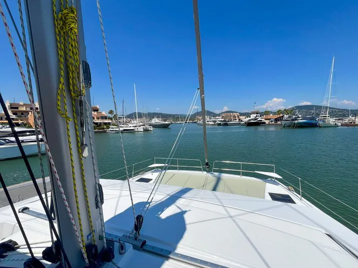 Deck of Ten, a Bali 4.6 catamaran at Ajaccio, France
