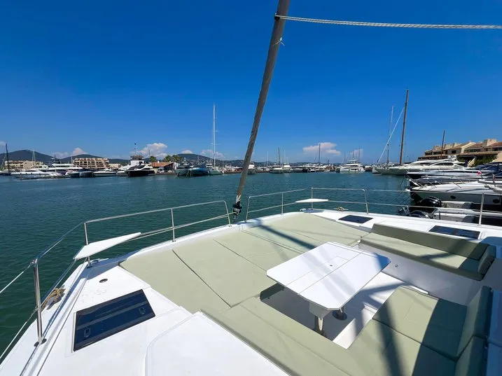 Deck of Ten, a Bali 4.6 catamaran at Ajaccio, France