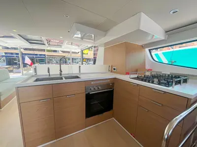 Galley of Ten, a Bali 4.6 catamaran at Ajaccio, France
